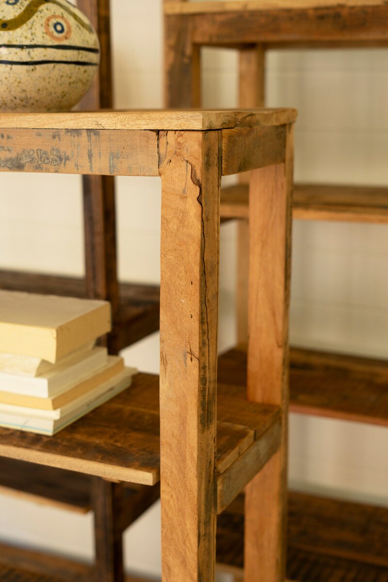 Set of 3 Recycled Wood Shelving Units - Image 2