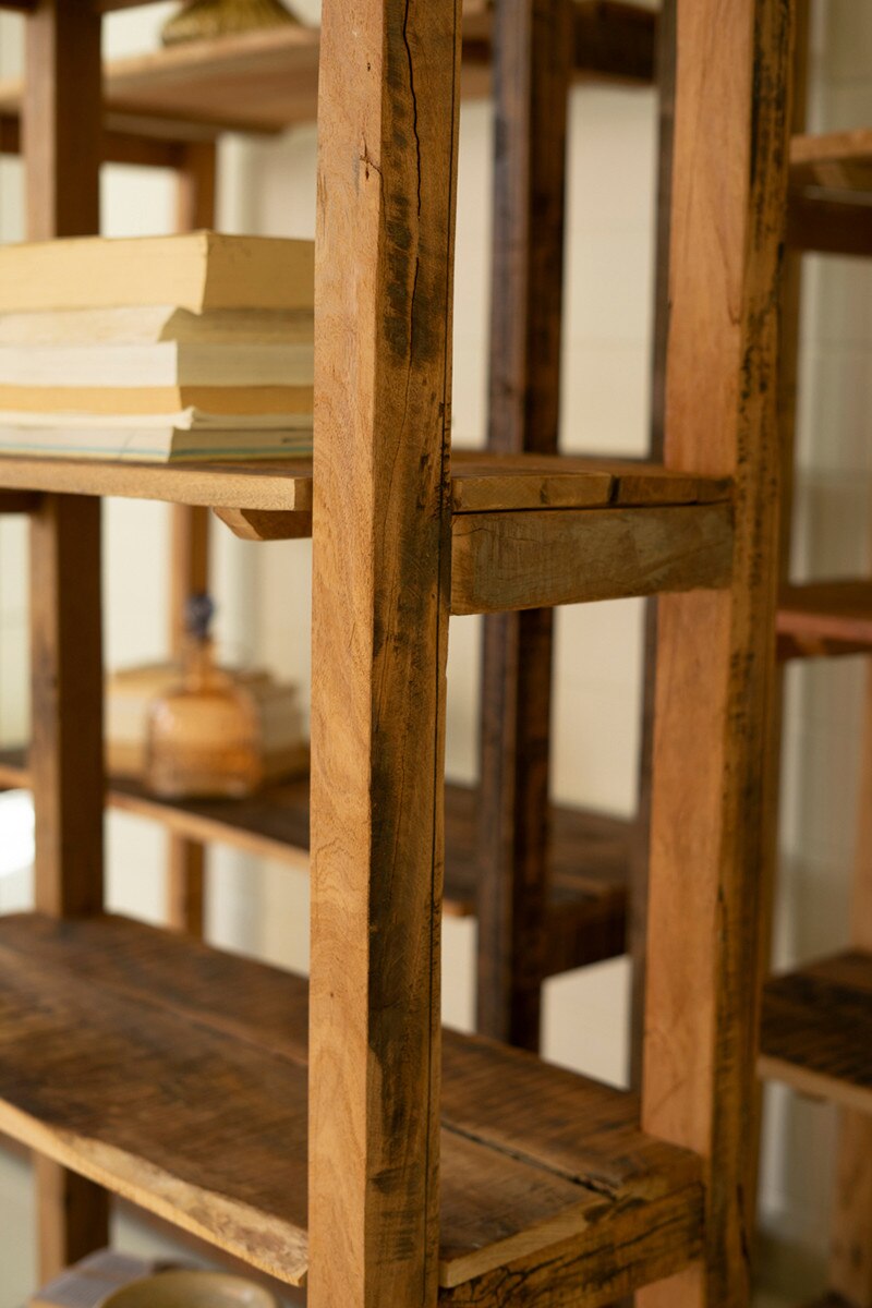 Set of 3 Recycled Wood Shelving Units - Image 3