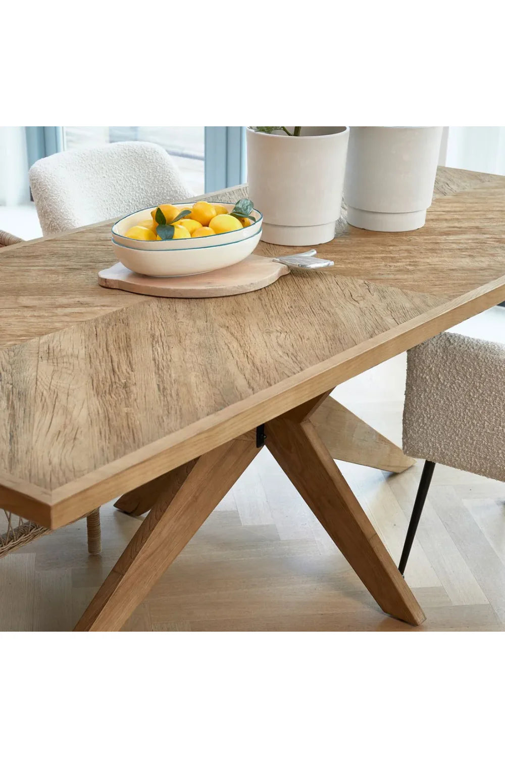 Solid Oak Wood Dining Table - Image 5