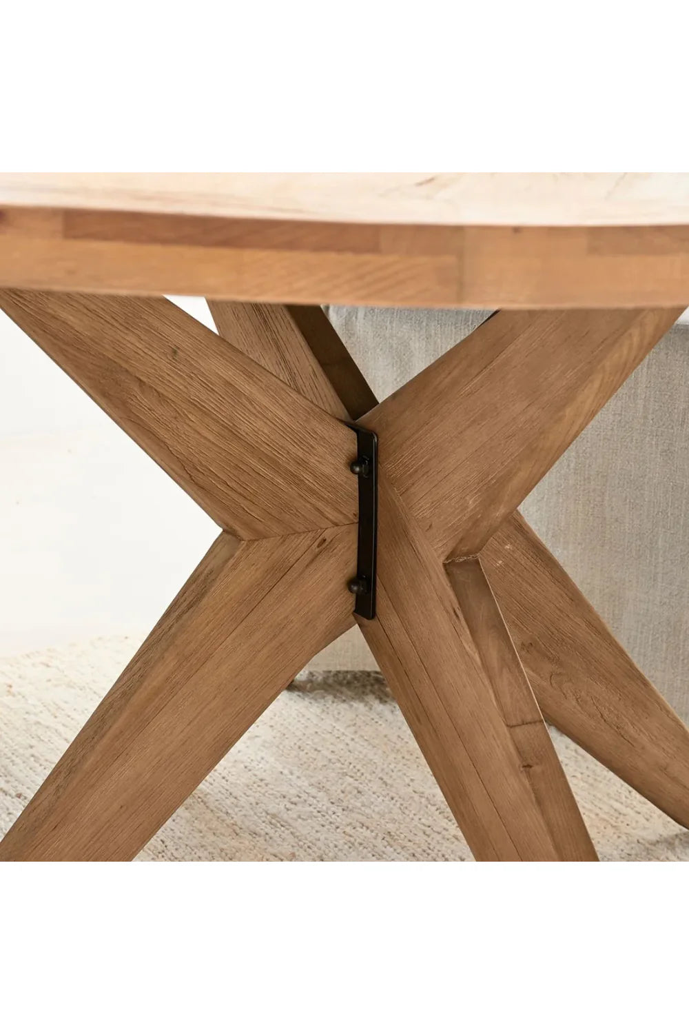 Solid Oak Wood Round Dining Table - Image 2