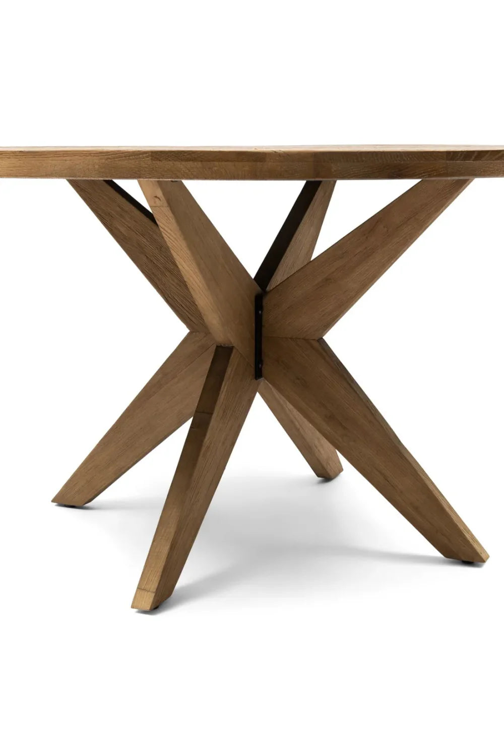 Solid Oak Wood Round Dining Table - Image 4