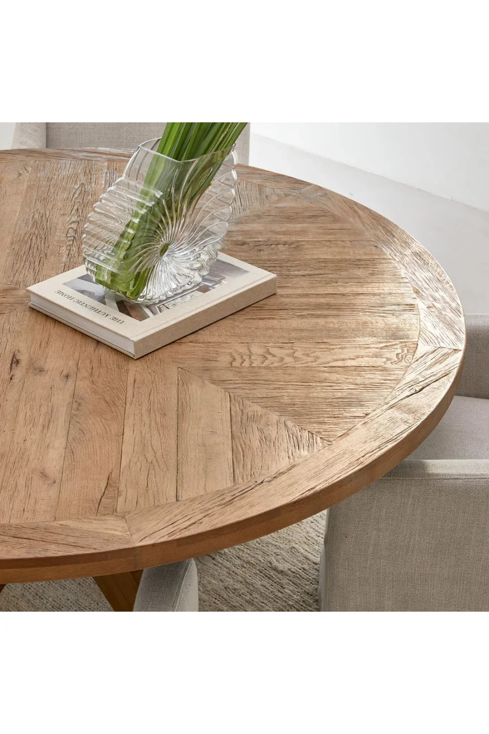 Solid Oak Wood Round Dining Table - Image 6