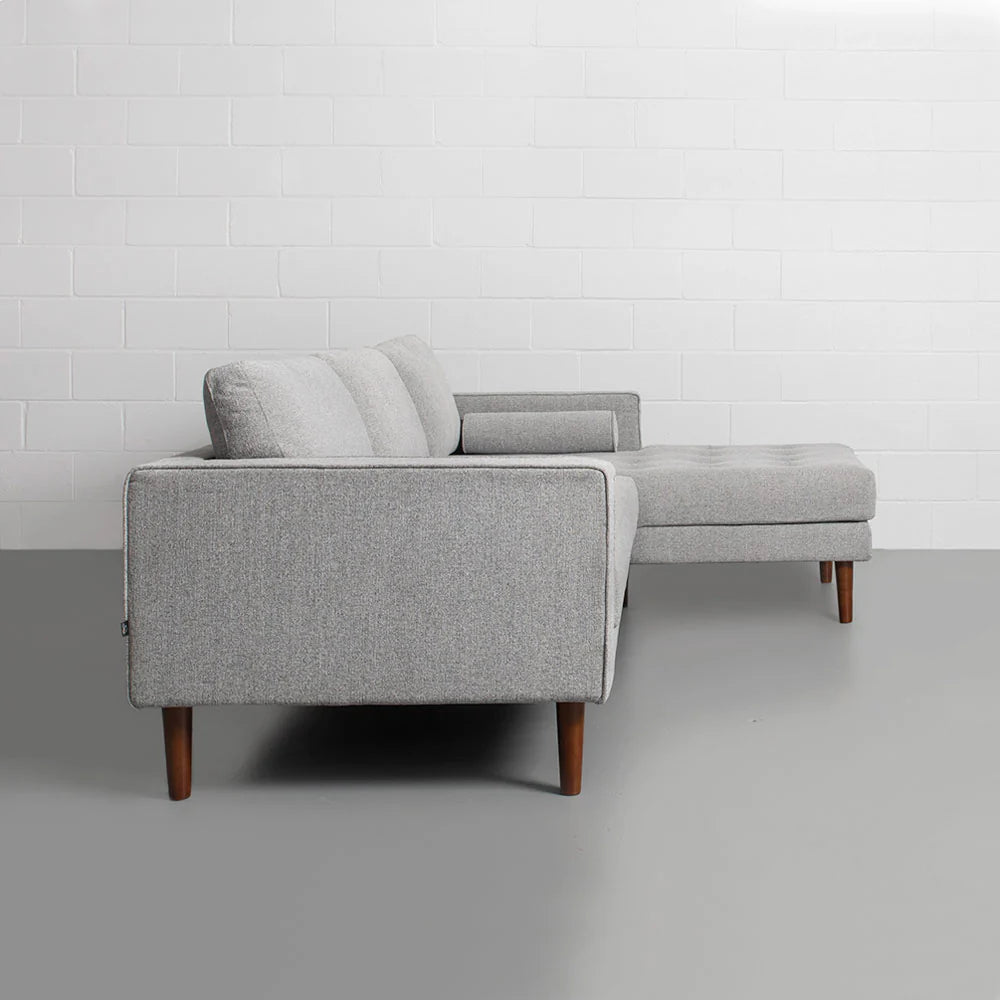 FONDA - Grey Fabric Sectional Sofa - Left - Image 5