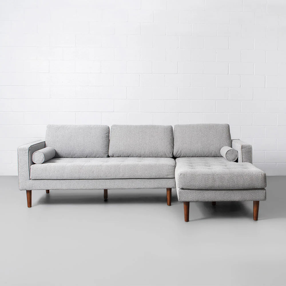 FONDA - Grey Fabric Sectional Sofa - Left - Image 7