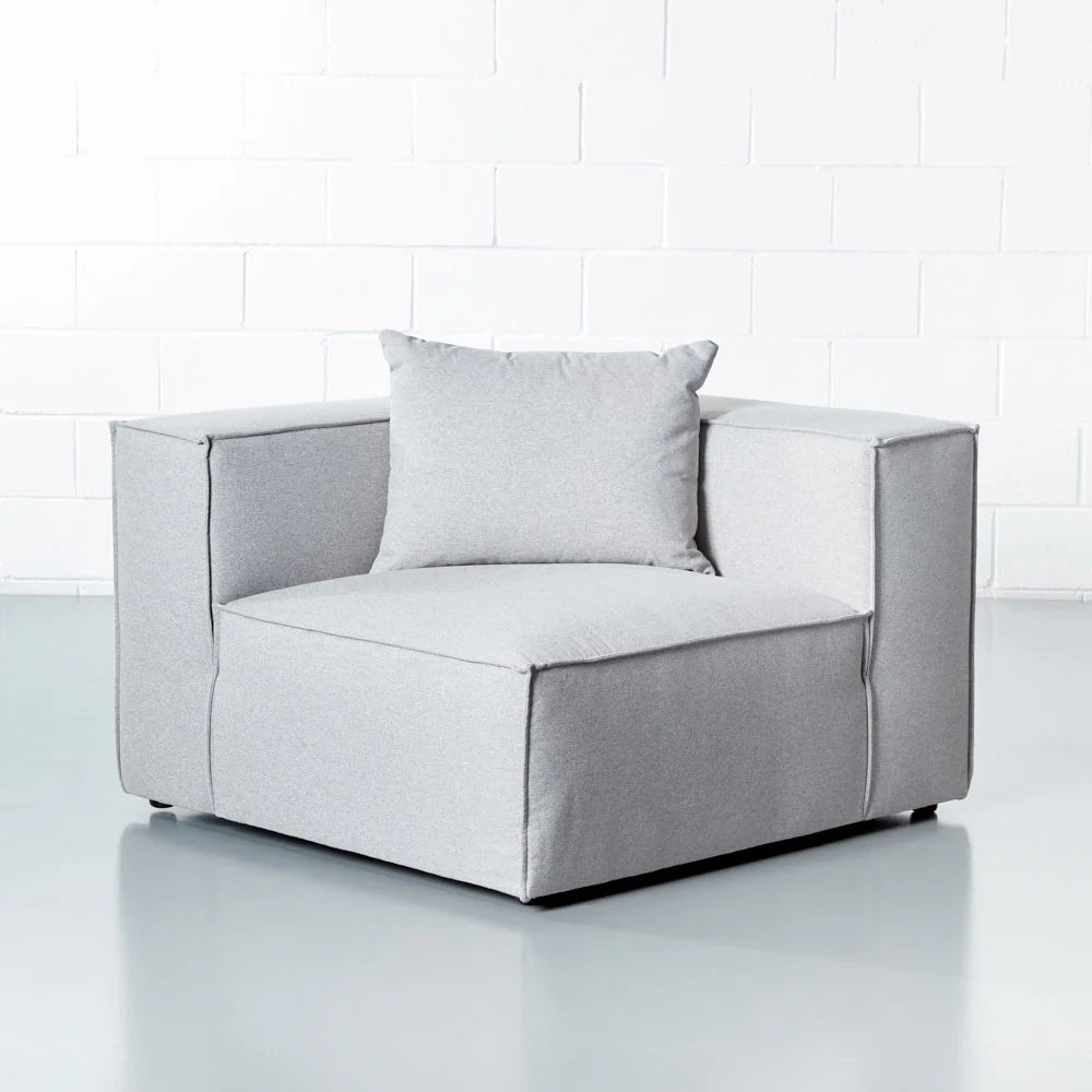 MASON - Light Grey Fabric Corner Module - Image 2