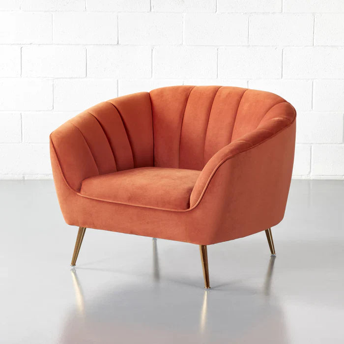 AUDREY - Burnt Orange Velvet Chair - Image 6