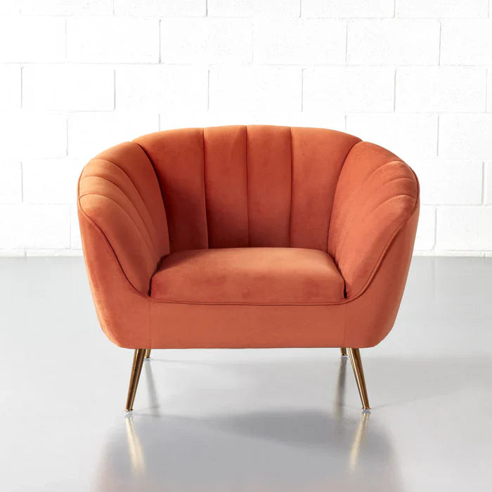 AUDREY - Burnt Orange Velvet Chair - Image 2
