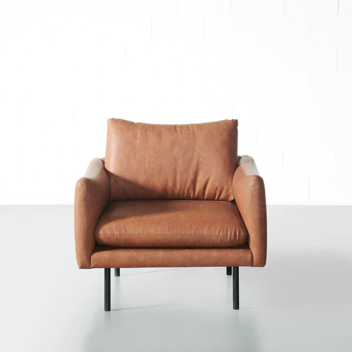 MAPLETON - Brown Vegan Leather Chair - Image 2