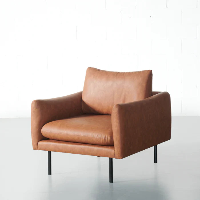 MAPLETON - Brown Vegan Leather Chair - Image 3