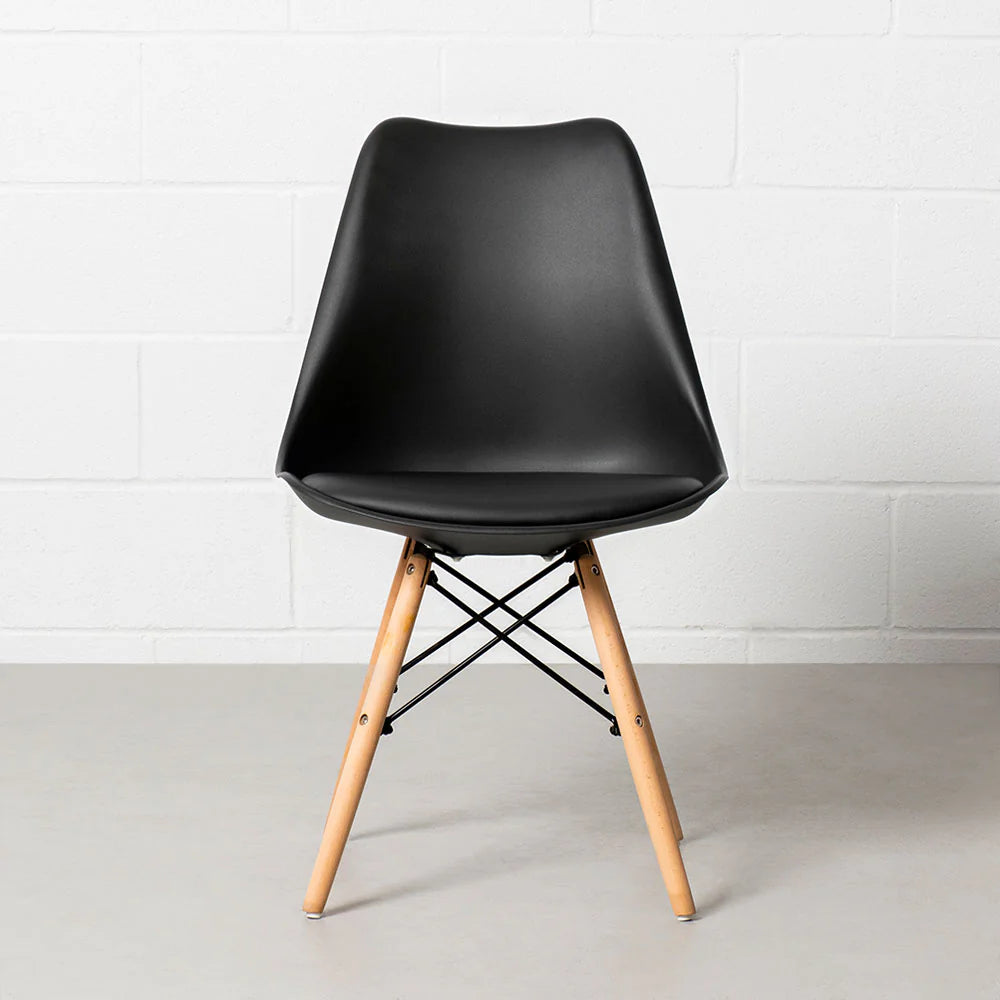 EIFFEL - Black Leather Padded Side Chair - Image 4