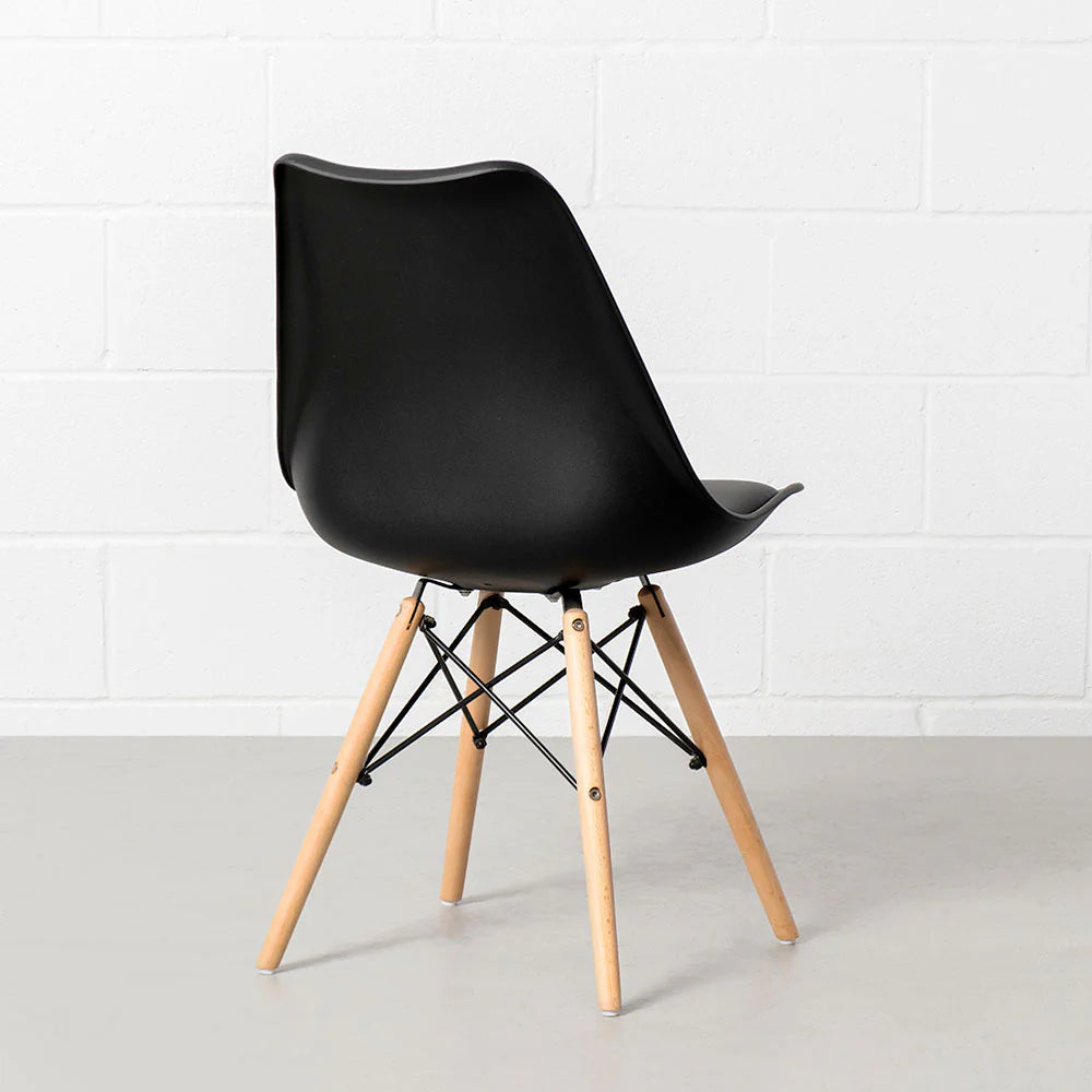 EIFFEL - Black Leather Padded Side Chair - Image 5