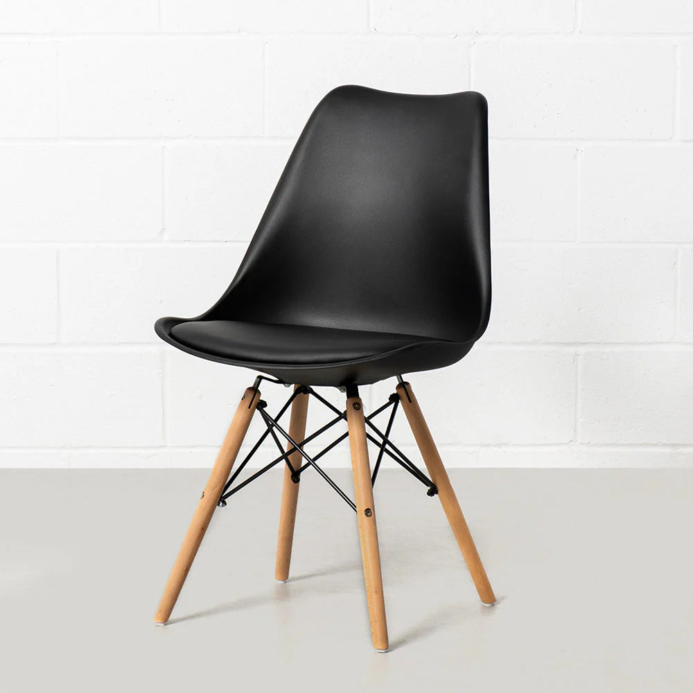 EIFFEL - Black Leather Padded Side Chair - Image 6