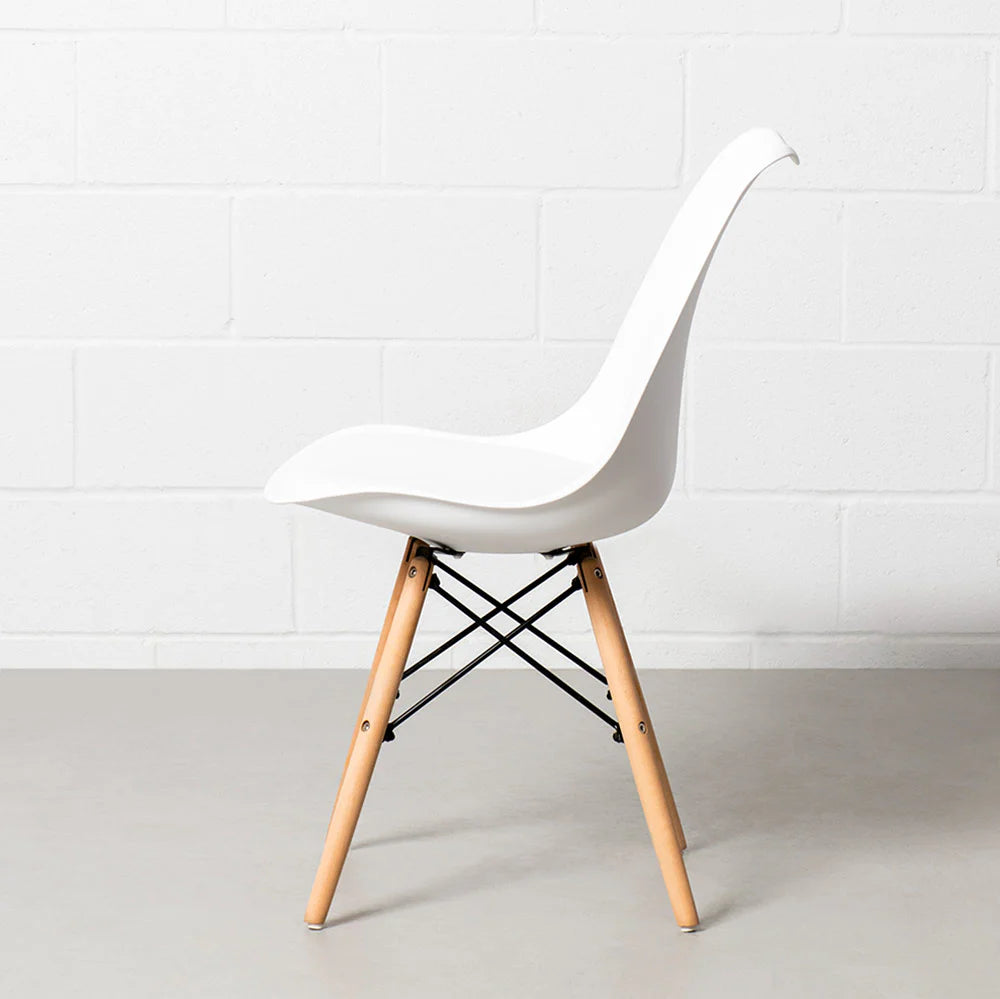 EIFFEL - White Leather Padded Side Chair - FINAL SALE - Image 3