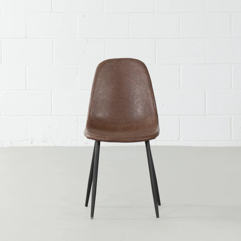 MILAN - Brown Vintage Leather Dining Chair - Image 4
