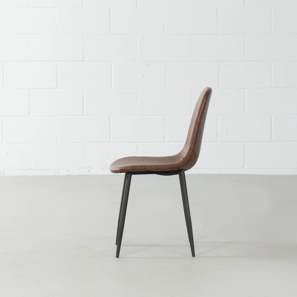 MILAN - Brown Vintage Leather Dining Chair - Image 7