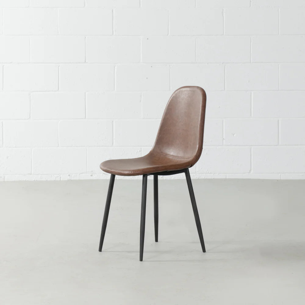 MILAN - Brown Vintage Leather Dining Chair - Image 5