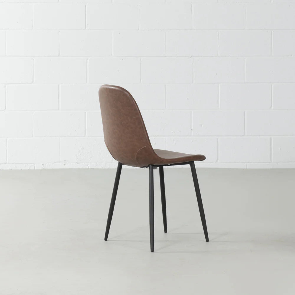MILAN - Brown Vintage Leather Dining Chair - Image 6