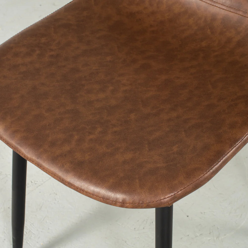 MILAN - Brown Vintage Leather Dining Chair - Image 2