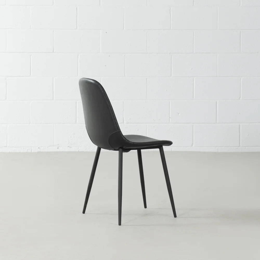 MILAN - Black Vintage Leather Dining Chair - Image 7