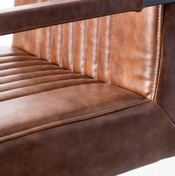 CALEB - Brown Vintage Leather Industrial Armchair - Image 2
