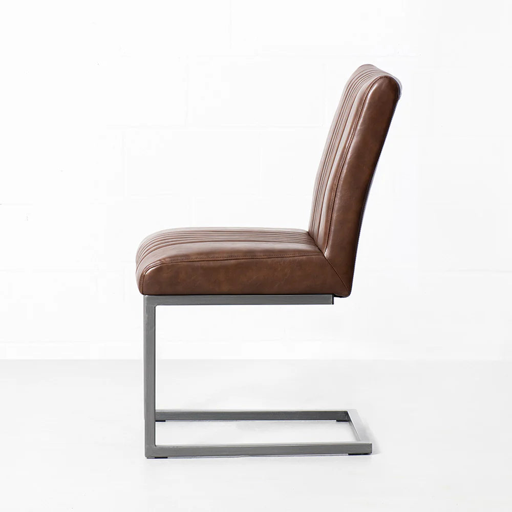 CAL - Brown Vintage Leather Industrial Chair - Image 4