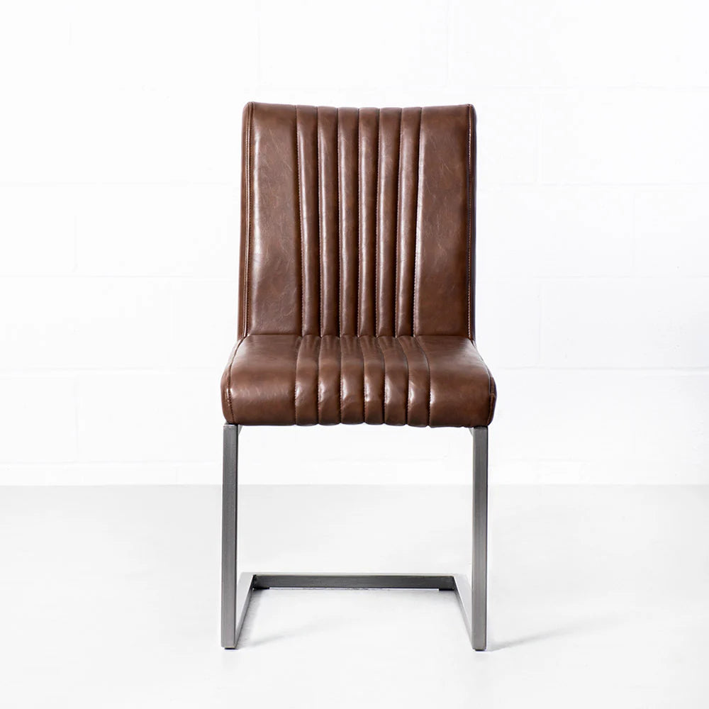 CAL - Brown Vintage Leather Industrial Chair - Image 3