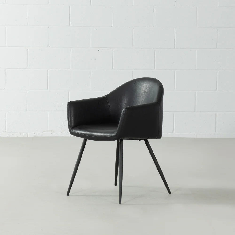 MILAN - Black Vintage Leather Armchair - Image 5