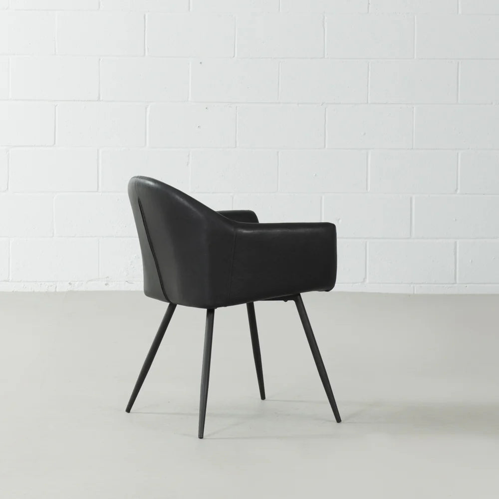 MILAN - Black Vintage Leather Armchair - Image 6