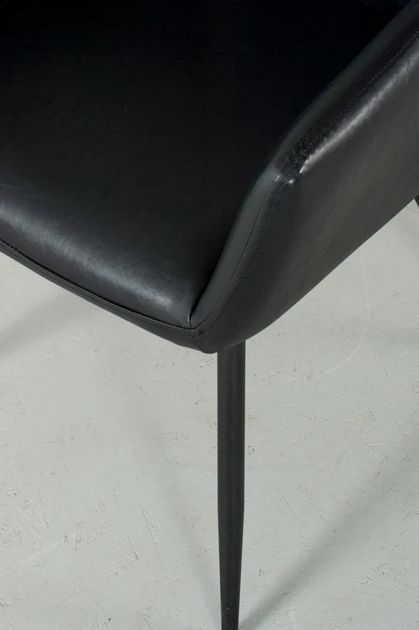 MILAN - Black Vintage Leather Armchair - Image 3