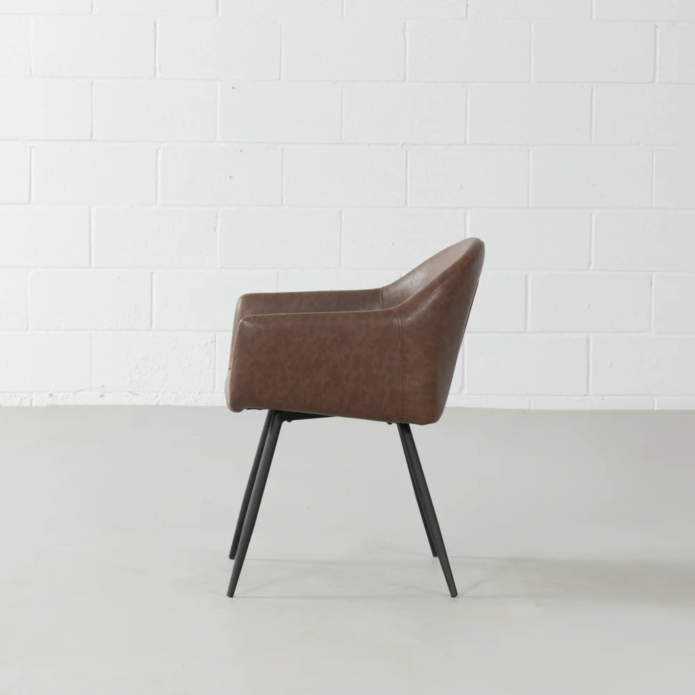 MILAN - Brown Vintage Leather Armchair - Image 4