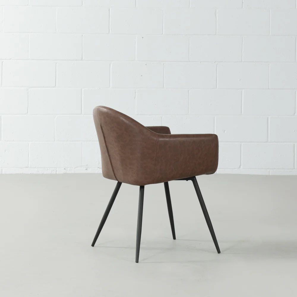 MILAN - Brown Vintage Leather Armchair - Image 6