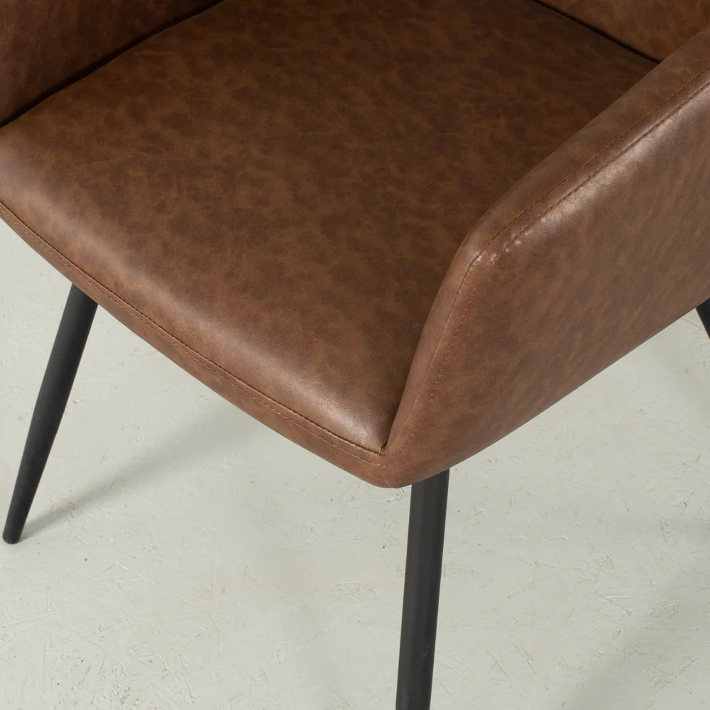 MILAN - Brown Vintage Leather Armchair - Image 2
