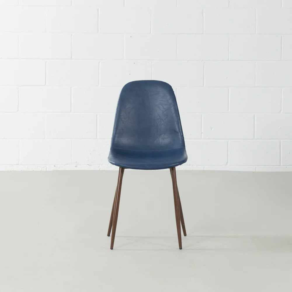 MILAN - Blue Leather Dining Chair - Image 6