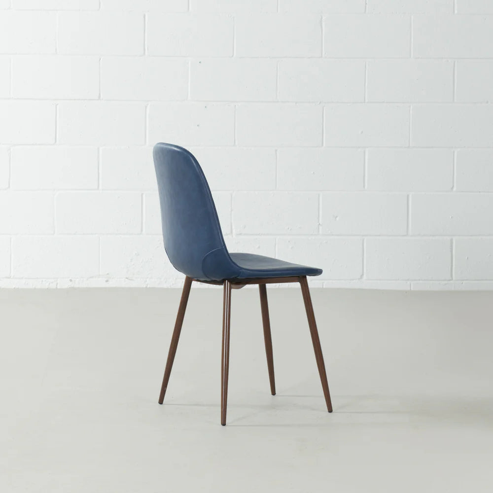 MILAN - Blue Leather Dining Chair - Image 5