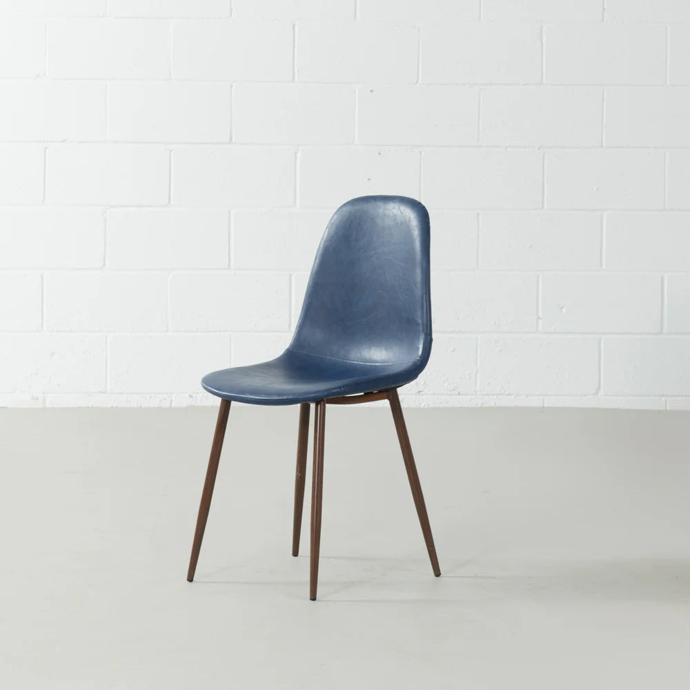 MILAN - Blue Leather Dining Chair - Image 4