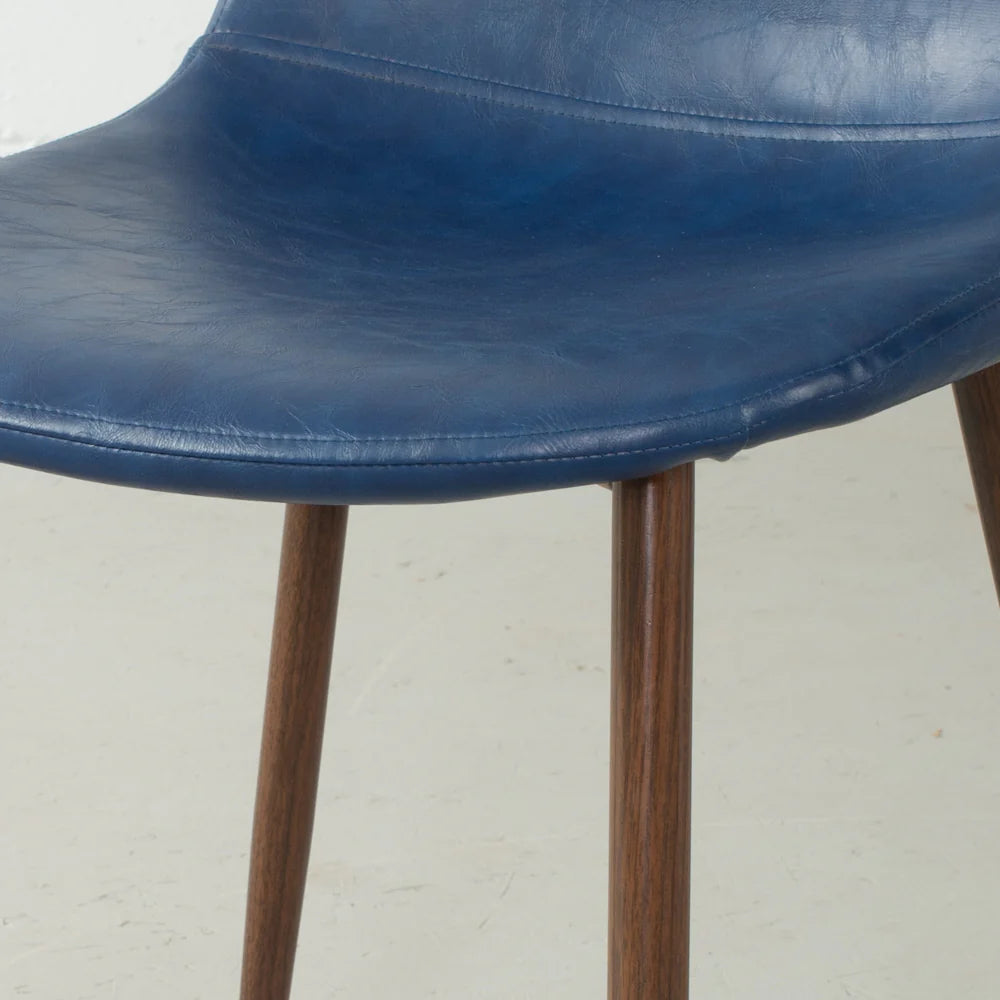 MILAN - Blue Leather Dining Chair - Image 2