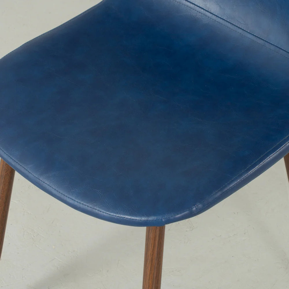 MILAN - Blue Leather Dining Chair - Image 3