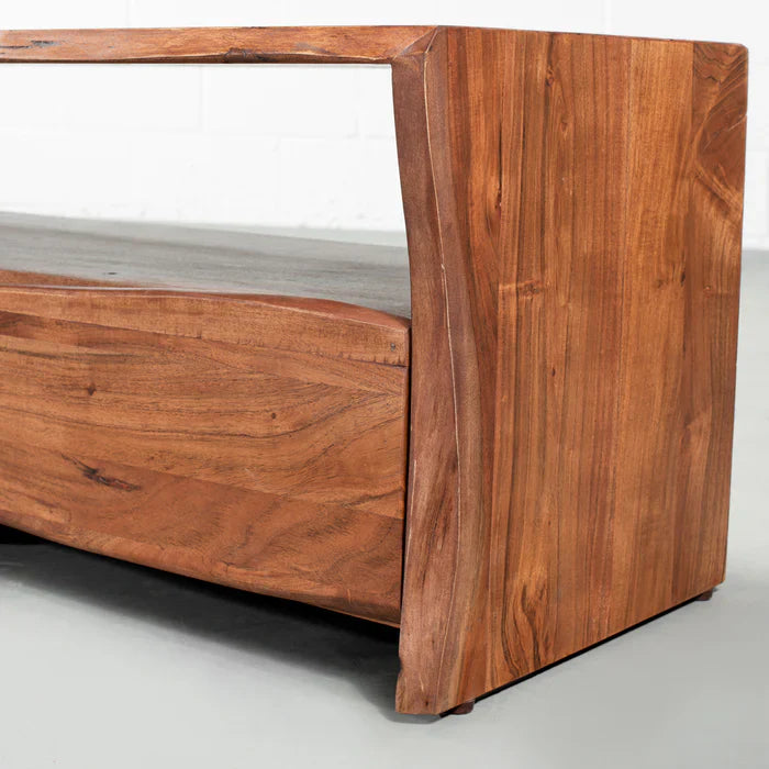 NASHVILLE - Modern Rustic Live Edge Acacia Wooden TV Unit (230cm) - Image 4