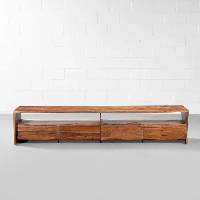 NASHVILLE - Modern Rustic Live Edge Acacia Wooden TV Unit (230cm) - Image 2