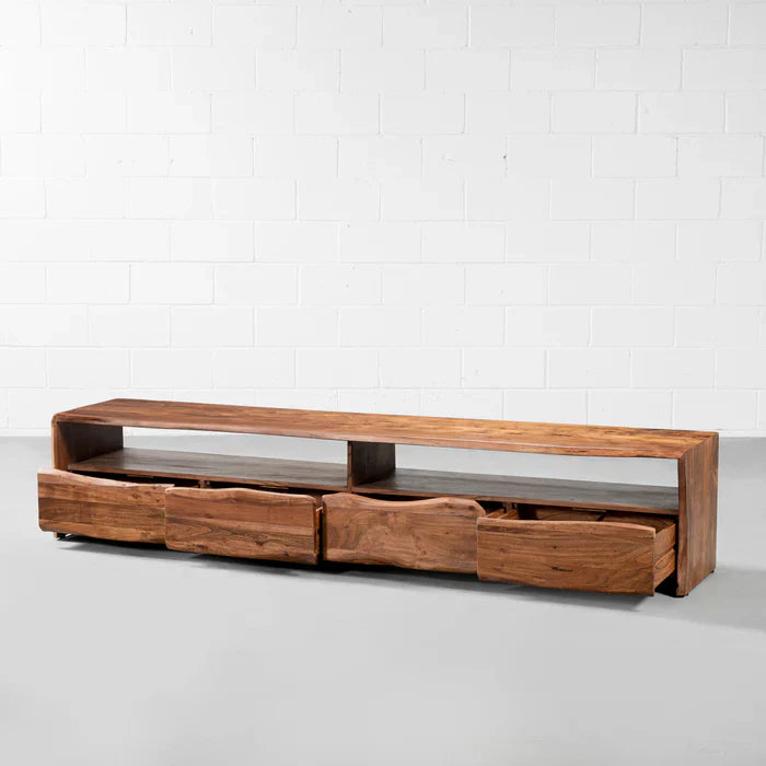 NASHVILLE - Modern Rustic Live Edge Acacia Wooden TV Unit (230cm) - Image 3