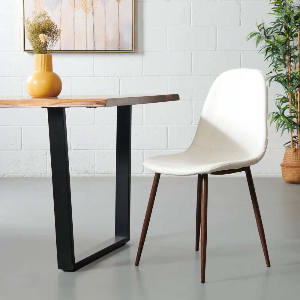 MILAN - White Leather Dining Chair - Image 2