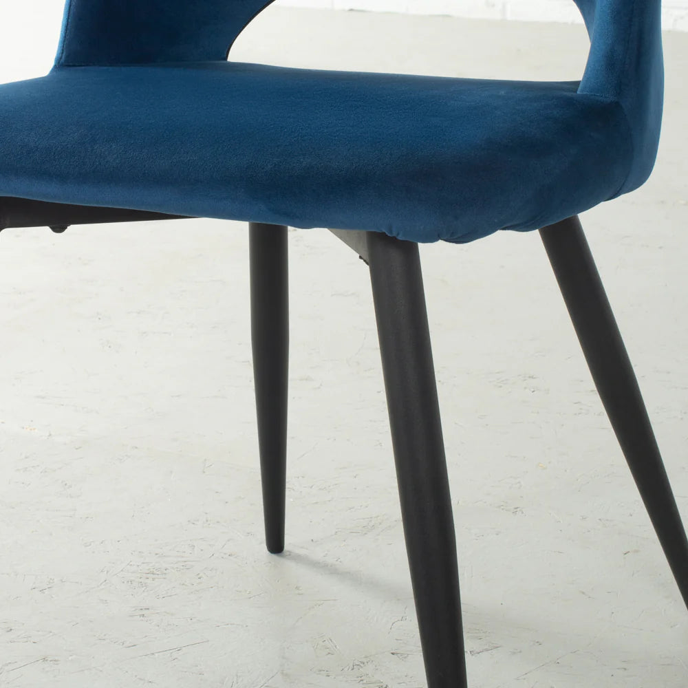WALTER - Blue Velvet Chair - Image 3