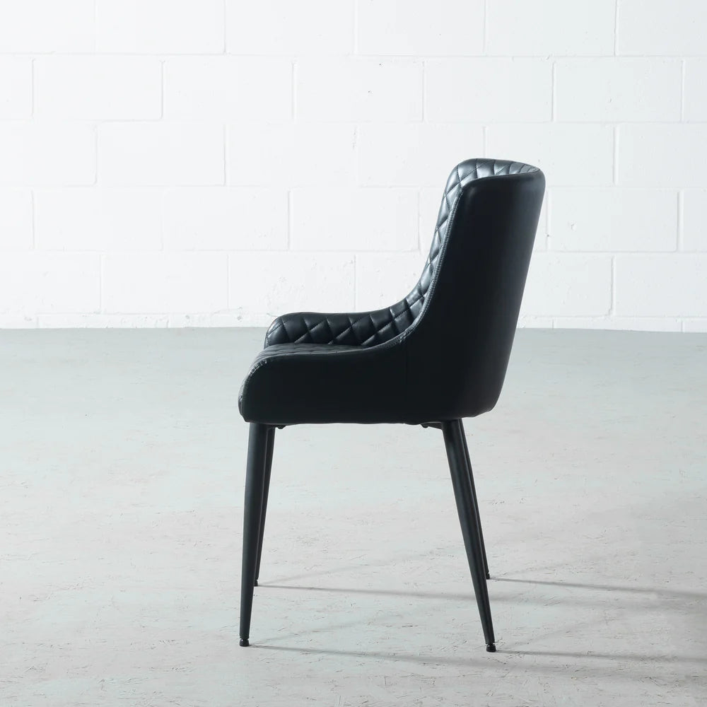MATEO - Black Leather Chair - Image 4