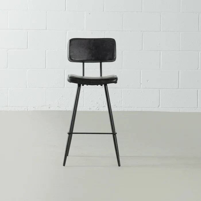 BLAKE - Black Leather Counter Stool - Image 5