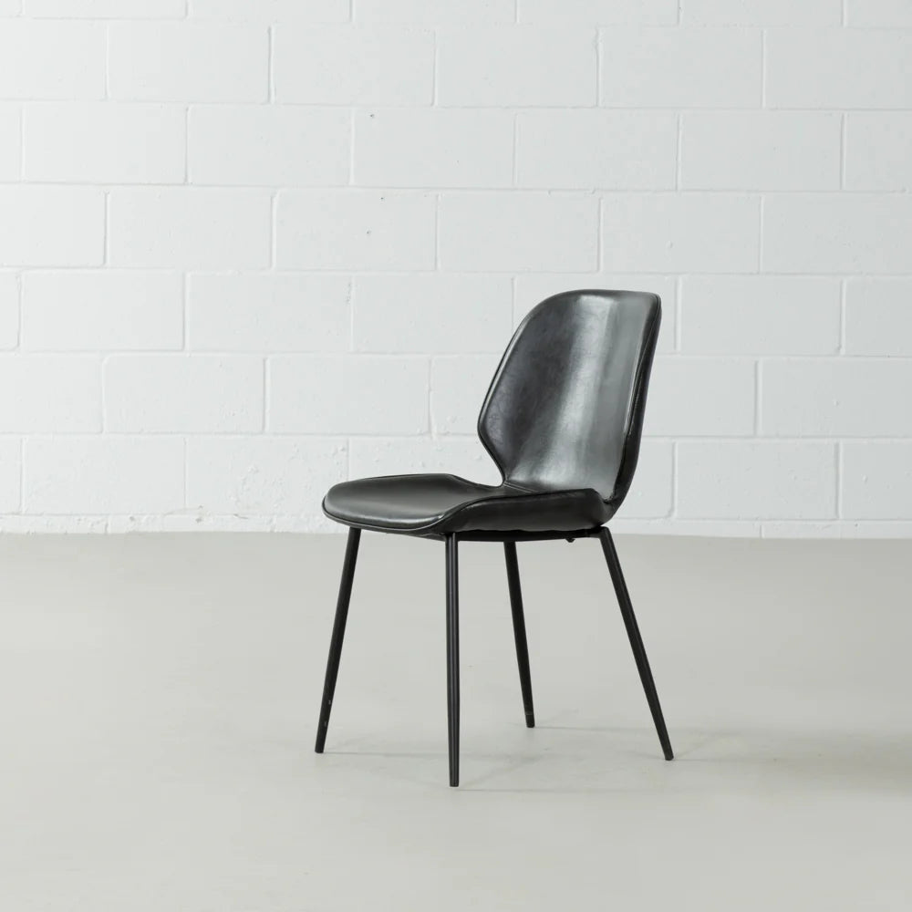 MONROE - Black Leather Dining Chair - Image 6