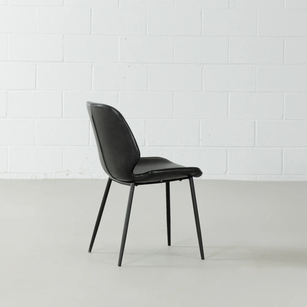 MONROE - Black Leather Dining Chair - Image 7
