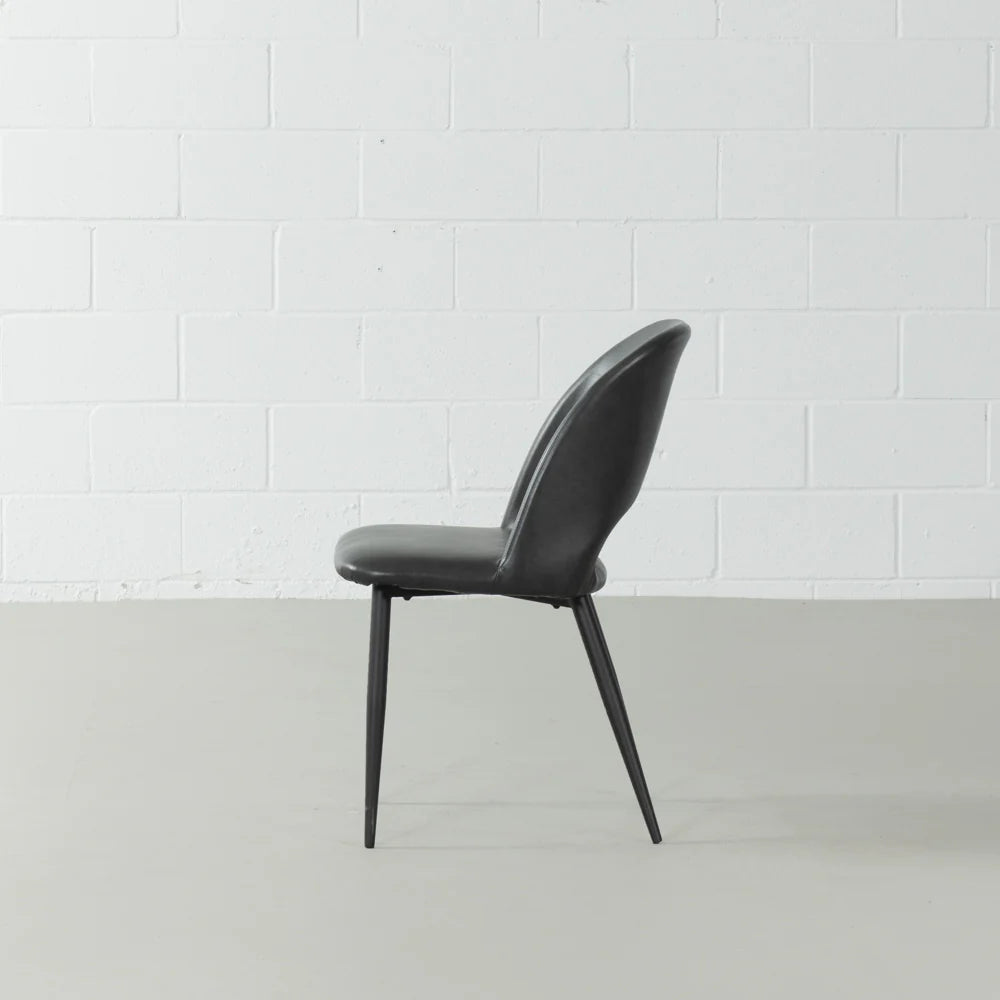 WALTER - Black Leather Chair - Image 6