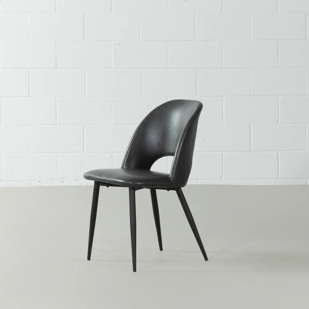 WALTER - Black Leather Chair - Image 4