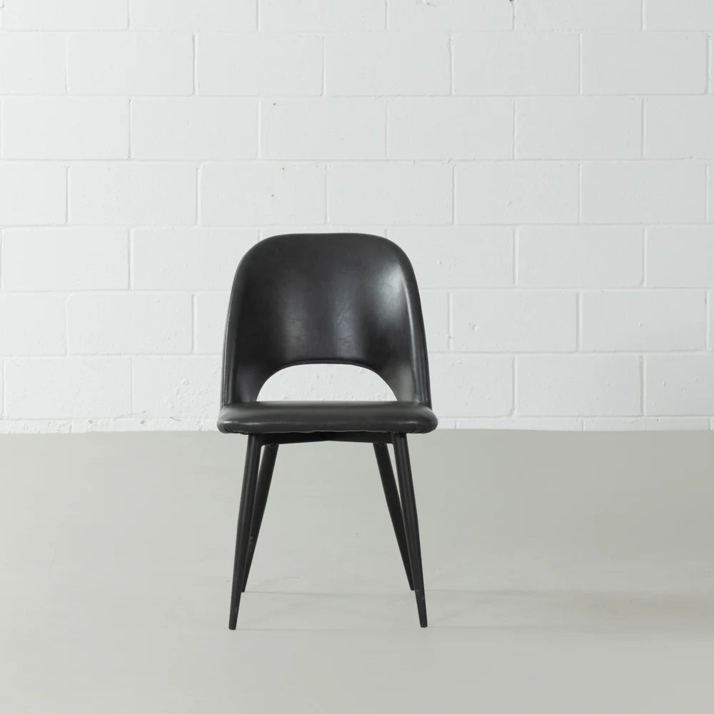 WALTER - Black Leather Chair - Image 5