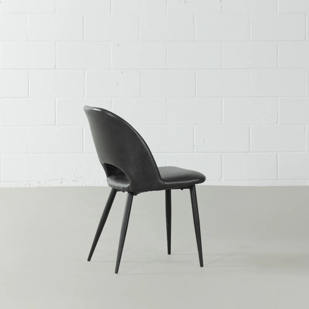 WALTER - Black Leather Chair - Image 7